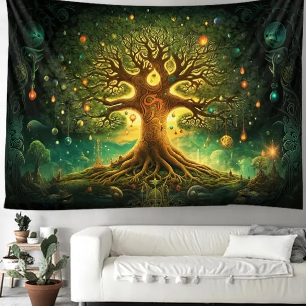 Boho Hanging Tapestry Wall Art Tree of Life Large Tapestry Mural Decor Photograph Backdrop Blanket Curtain Home Bedroom Living Room Decoration
