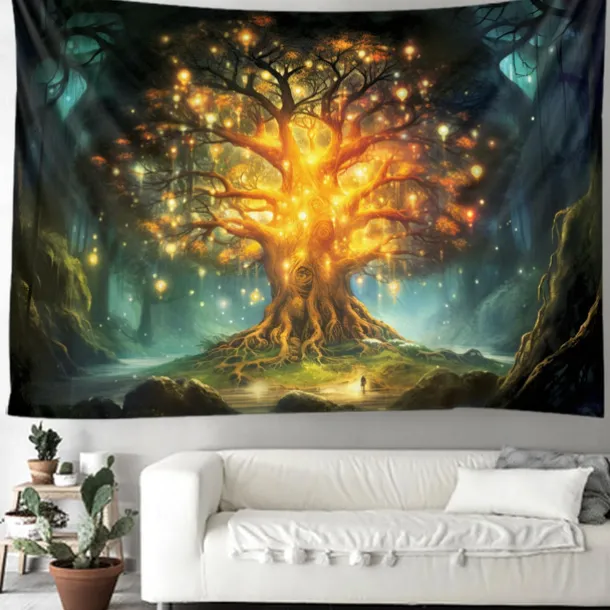Boho Hanging Tapestry Wall Art Tree of Life Large Tapestry Mural Decor Photograph Backdrop Blanket Curtain Home Bedroom Living Room Decoration