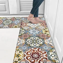 Boho Kitchen Rugs Anti Slip Door Mats for Kitchen Floor Kitchen Rugs and Mats Non Skid Waterproof Kitchen Runner Comfort Standing Mat