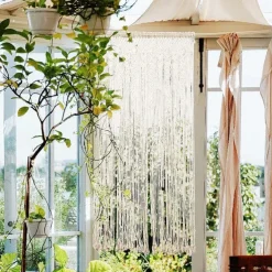 Boho Macrame Curtains Sliding Door Curtain Woven Bohemian Tapestry Decor,Outdoor Curtain Privacy, Patio Wedding Decoration, Room Divider for Pergola, Gazebo, Balcony, Porch