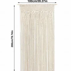Boho Macrame Curtains Sliding Door Curtain Woven Bohemian Tapestry Decor,Outdoor Curtain Privacy, Patio Wedding Decoration, Room Divider for Pergola, Gazebo, Balcony, Porch