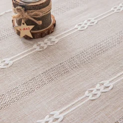 Boho Table Runner for Home Decor 72 Inches Long Farmhouse Rustic Table Runner Cream & Brown Macrame Table Runner with Tassels for Dining Living Room Bedroom Decor Bridal Shower