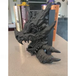 Bookshelf Dragon Decor, Fantasy Decoration, Home Ornament Display Piece, Bookshelf Stand with Dragon Design, Non-Electric