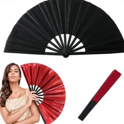 Boots on The Ground Fan Large Holographic Folding Hand Fan Line Dance Popping, Clap Fans for Line Dancing Foldable Craft Holding Laser Colors Hand Fan