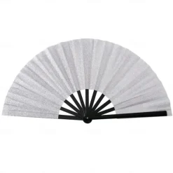 Boots on The Ground Fan Large Holographic Folding Hand Fan Line Dance Popping Fan, Clap Fans for Line Dancing Foldable Craft Holding Laser Colors Hand Fan