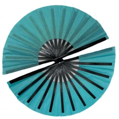 Boots on The Ground Fan Large Holographic Folding Hand Fan Line Dance Popping Fan, Clap Fans for Line Dancing Foldable Craft Holding Laser Colors Hand Fan