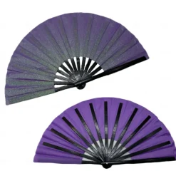 Boots on The Ground Fan Large Holographic Folding Hand Fan Line Dance Popping Fan, Clap Fans for Line Dancing Foldable Craft Holding Laser Colors Hand Fan