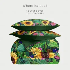 Botanical Floral Duvet Cover Set - Includes Duvet Cover and Pillowcases - Elegant and Nature-Inspired Design - Soft and Comfortable Fabric - Perfect for Bedroom Decor