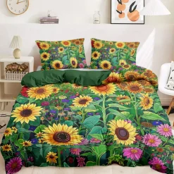 Botanical Floral Duvet Cover Set - Includes Duvet Cover and Pillowcases - Elegant and Nature-Inspired Design - Soft and Comfortable Fabric - Perfect for Bedroom Decor