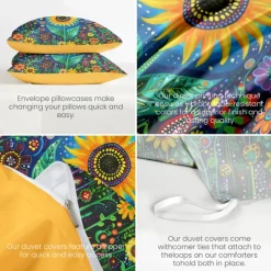 Botanical Floral Duvet Cover Set - Includes Duvet Cover and Pillowcases - Elegant and Nature-Inspired Design - Soft and Comfortable Fabric - Perfect for Bedroom Decor