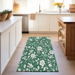 Botanical Green Area Rug Kitchen Mat Non-Slip Oil Proof Floor Mat Livingroom Rug Indoor Outdoor Mat Bedroom Decor Bathroom Mat Entrance Rug Door Mat Bird Tree of Life