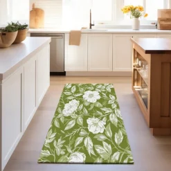 Botanical Green Area Rug Kitchen Mat Non-Slip Oil Proof Floor Mat Livingroom Rug Indoor Outdoor Mat Bedroom Decor Bathroom Mat Entrance Rug Door Mat Bird Tree of Life