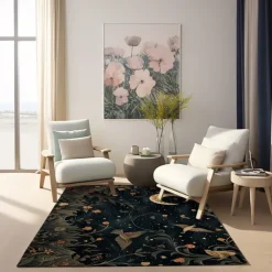 Botanical Night Area Rug Kitchen Mat Non-Slip Oil Proof Floor Mat Livingroom Rug Indoor Outdoor Mat Bedroom Decor Bathroom Mat Entrance Rug Door Mat Bird Tree of Life