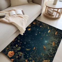 Botanical Night Area Rug Kitchen Mat Non-Slip Oil Proof Floor Mat Livingroom Rug Indoor Outdoor Mat Bedroom Decor Bathroom Mat Entrance Rug Door Mat Bird Tree of Life