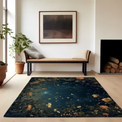 Botanical Night Area Rug Kitchen Mat Non-Slip Oil Proof Floor Mat Livingroom Rug Indoor Outdoor Mat Bedroom Decor Bathroom Mat Entrance Rug Door Mat Bird Tree of Life