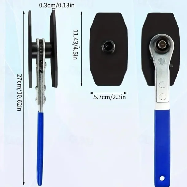 Brake Caliper Press Tool, Brake Piston Spreader, 360 Degree Ratchet Swing Wrench With 2Pcs Steel Plates For Car Ratcheting, Single Twin Quad Piston Calipers Brake Pads Replacement