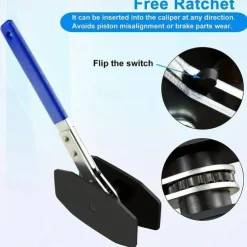 Brake Caliper Press Tool, Brake Piston Spreader, 360 Degree Ratchet Swing Wrench With 2Pcs Steel Plates For Car Ratcheting, Single Twin Quad Piston Calipers Brake Pads Replacement