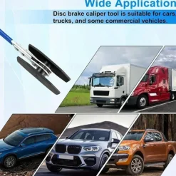 Brake Caliper Press Tool, Brake Piston Spreader, 360 Degree Ratchet Swing Wrench With 2Pcs Steel Plates For Car Ratcheting, Single Twin Quad Piston Calipers Brake Pads Replacement