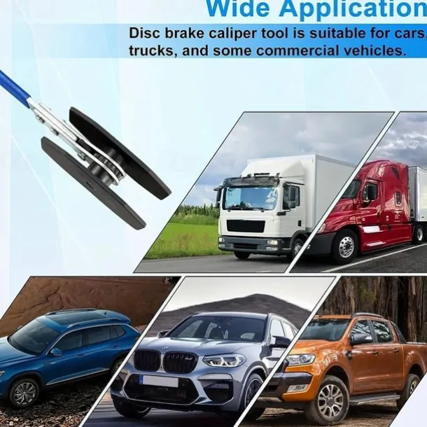 Brake Caliper Press Tool, Brake Piston Spreader, 360 Degree Ratchet Swing Wrench With 2Pcs Steel Plates For Car Ratcheting, Single Twin Quad Piston Calipers Brake Pads Replacement