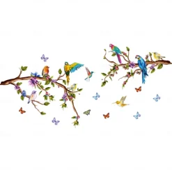 Branches Flowers Birds Butterflies Transferable Wall Stickers Home Decoration Wall Decals Bedroom Living Room Study 3pcs