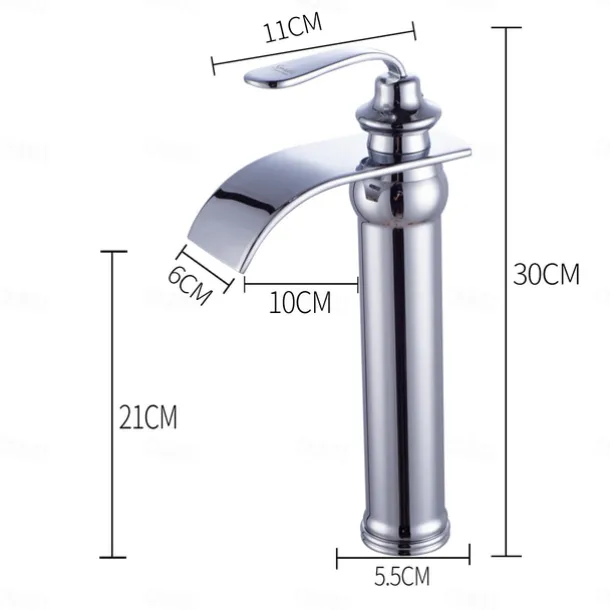 Brass Bathroom Sink Faucet,Waterfall Rose Gold Centerset Single Handle One Hole Bath Taps with Hot and Cold Water