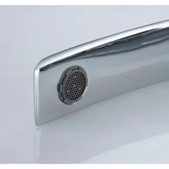 Brass Bathroom Sink Mixer Faucet, Silvery Single Handle One Hole Basin Taps Chrome Finish Bathroom Faucet with Hot and Cold Water