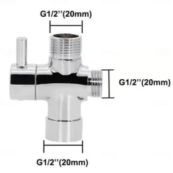 Brass Diverter Valve 3 Way Water Separator Shower Tee Adapter Adjustable Shower Head Diverter Valve Bathroom Accessories