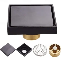 Brass Floor Mounted Bathroom Shower Floor Drain Floor Filter Square Simple Toilet Sink Drainage Filter