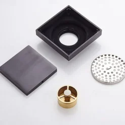 Brass Floor Mounted Bathroom Shower Floor Drain Floor Filter Square Simple Toilet Sink Drainage Filter