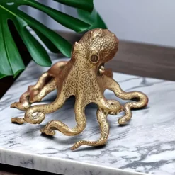 Brass Octopus Tea Pet - Solid, Creative Design for Prosperity & Wealth Attraction, Pure Copper Tea Ceremony Accessory