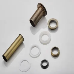 Brass Pop Up Sink Drain Stopper with Overflow Bathroom Faucet Vessel Vanity Sink Drainer