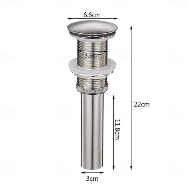 Brass Pop Up Sink Drain Stopper with Overflow Bathroom Faucet Vessel Vanity Sink Drainer