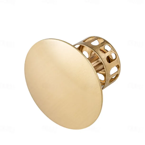 Brass Pop Up Sink Drain Stopper with Overflow Bathroom Faucet Vessel Vanity Sink Drainer(Golden)