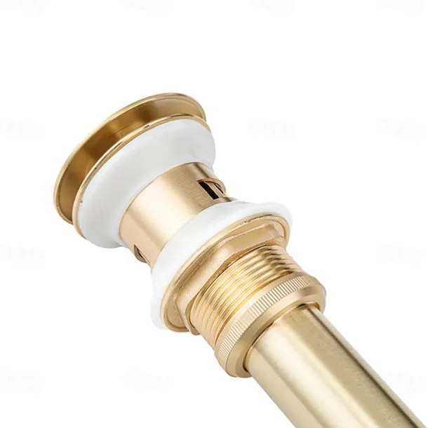 Brass Pop Up Sink Drain Stopper with Overflow Bathroom Faucet Vessel Vanity Sink Drainer(Golden)
