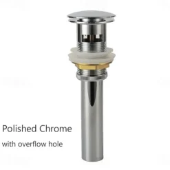 Brass Pop Up Sink Drain Stopper with Overflow Bathroom Faucet Vessel Vanity Sink Drainer