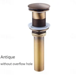 Brass Pop Up Sink Drain Stopper with Overflow Bathroom Faucet Vessel Vanity Sink Drainer