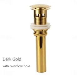 Brass Pop Up Sink Drain Stopper with Overflow Bathroom Faucet Vessel Vanity Sink Drainer