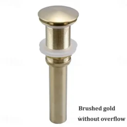 Brass Pop Up Sink Drain Stopper with Overflow Bathroom Faucet Vessel Vanity Sink Drainer