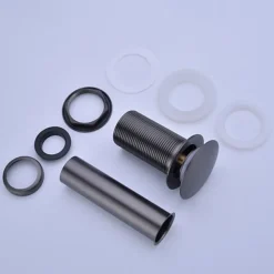 Brass Pop Up Sink Drain Stopper with Overflow Bathroom Faucet Vessel Vanity Sink Drainer