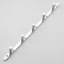 Brass Robe Hook Wall Mount Entryway Storage Rack for Jackets Coats Hats Scarves - 4 Hooks Contemporary Chrome