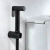 Brass Single Hole Bidet Painted Finishes Black Toilet Handheld Bidet Sprayer Self-Cleaning Contemporary Clean Spray Gun