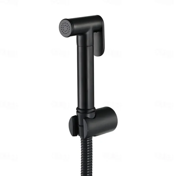 Brass Single Hole Bidet Painted Finishes Black Toilet Handheld Bidet Sprayer Self-Cleaning Contemporary Clean Spray Gun