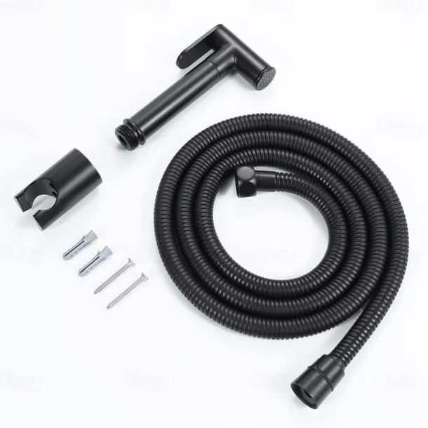 Brass Single Hole Bidet Painted Finishes Black Toilet Handheld Bidet Sprayer Self-Cleaning Contemporary Clean Spray Gun