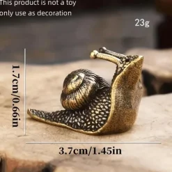 Brass Snail Animal Figurines, Retro Pure Copper Mini Snail Statue Ornaments Desk Antique Brass Tea Pet Collection Home Decorations For Living Room