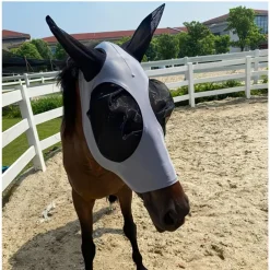 Breathable Horse Fly Mask With Ear, Mosquito Protection Mask, Horseback Riding Equestrian Equipment