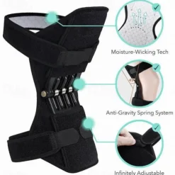 Breathable Non-Slip Joint Support Knee Pads, Knee Booster Brace Joint Support Spring Stabilizer Pad Power Lift Knee Brace Weak Old Legs Sports Climbing Mountains Stairs