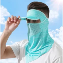 Breathable Sunscreen Ice Silk Face Mask with Neck Gaiter for Outdoor Activities