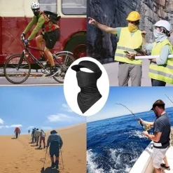 Breathable Sunscreen Ice Silk Face Mask with Neck Gaiter for Outdoor Activities