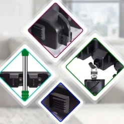 Broom Holder, Wall Mounted Garden Tool Organizer, Home Laundry Room, Kitchen, Closet, Shed, Garage Organization And Storage Utility Rack, 5 Slots & 6 Hooks, Rake, Shovel, Mop Hanger