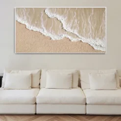 Brown beach Painting handmade Seascape Art Impasto Oil Painting on Canvas handmade board wave oil painting beach oil painting Hand Painted Artwork landscape oil paintings
